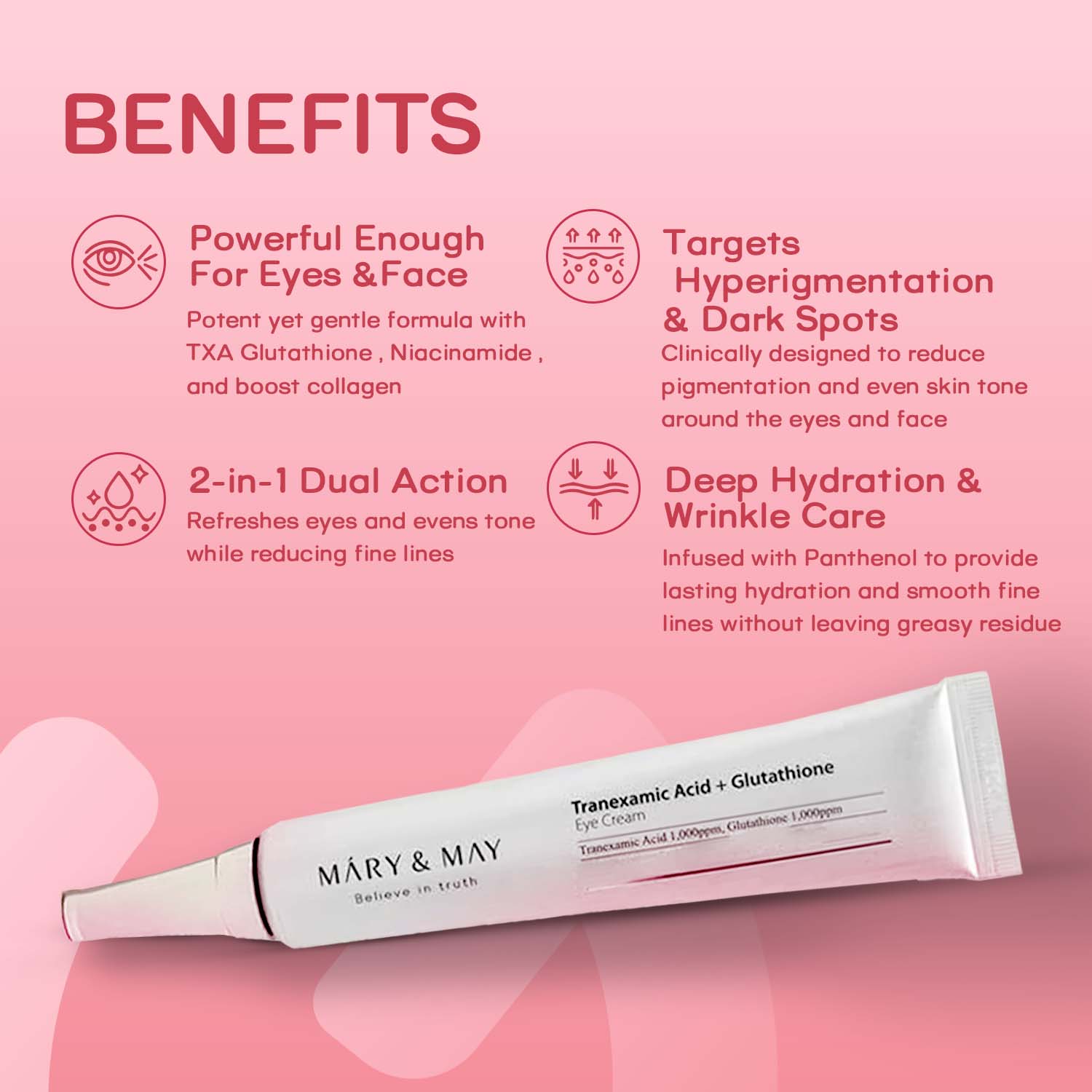 MARY & MAY Tranexamic Acid+ Glutathione Eye Cream