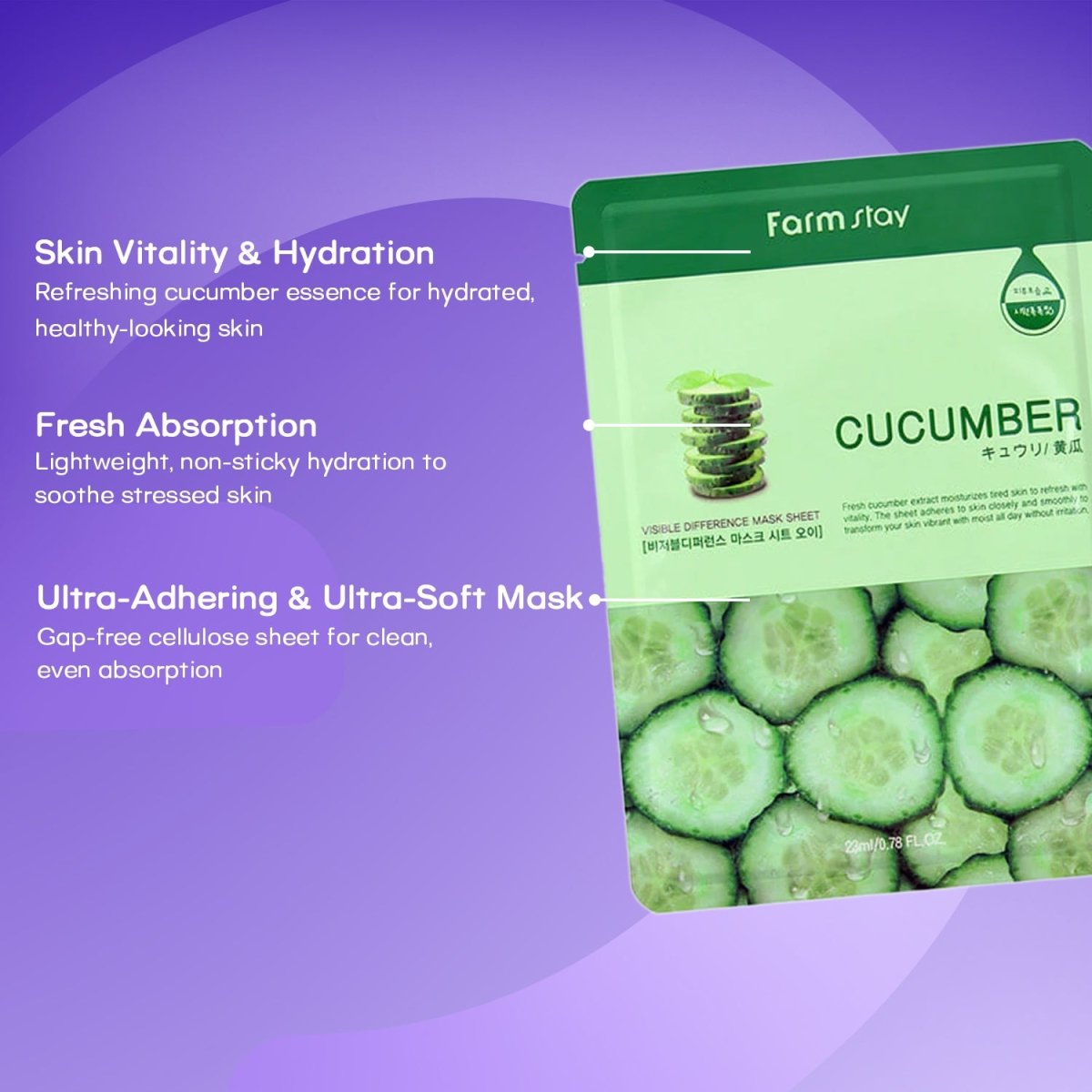 Farm Stay Visible Difference Mask Sheet - CucumberFarm StayMENA GLAM