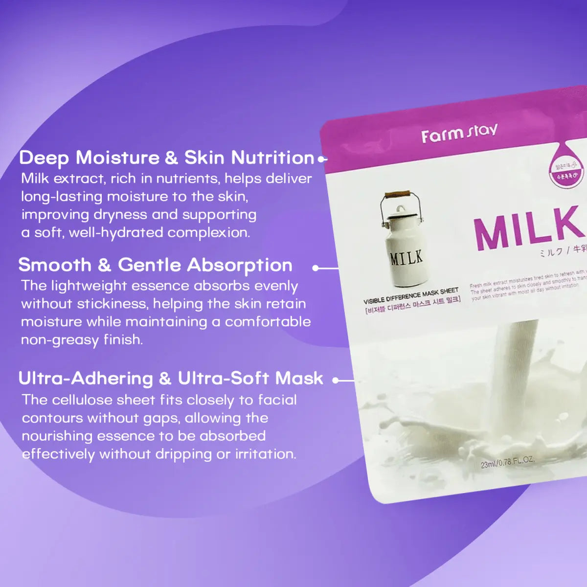 Farm Stay Visible Difference Mask Sheet - MilkFarm StayMENA GLAM