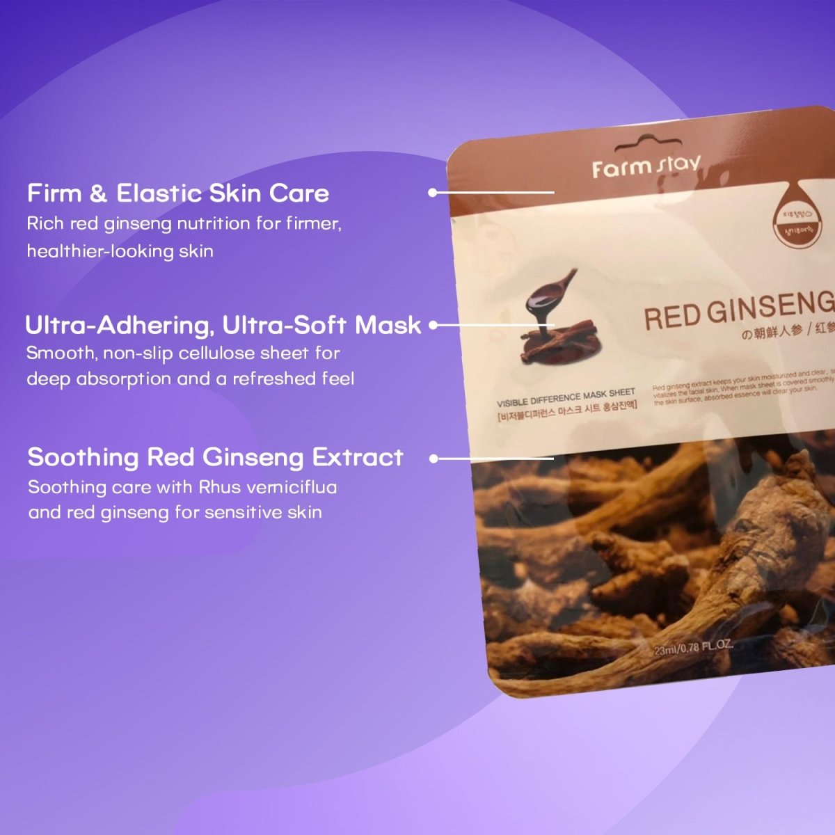 Farm Stay Visible Difference Mask Sheet - Red GinsengFarm StayMENA GLAM