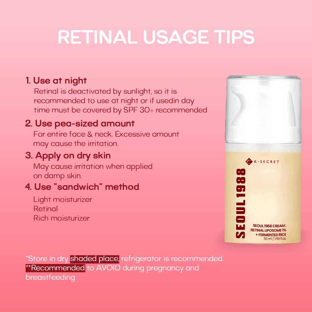 K - Secret SEOUL 1988 Cream : Retinal Liposome 1% + Fermented RiceK - SecretMENA GLAM