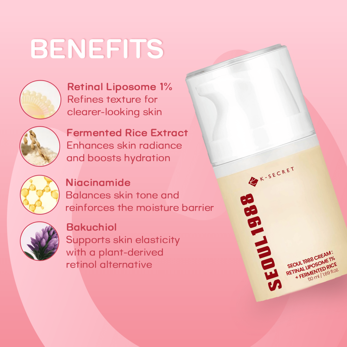 K - Secret SEOUL 1988 Cream : Retinal Liposome 1% + Fermented RiceK - SecretMENA GLAM
