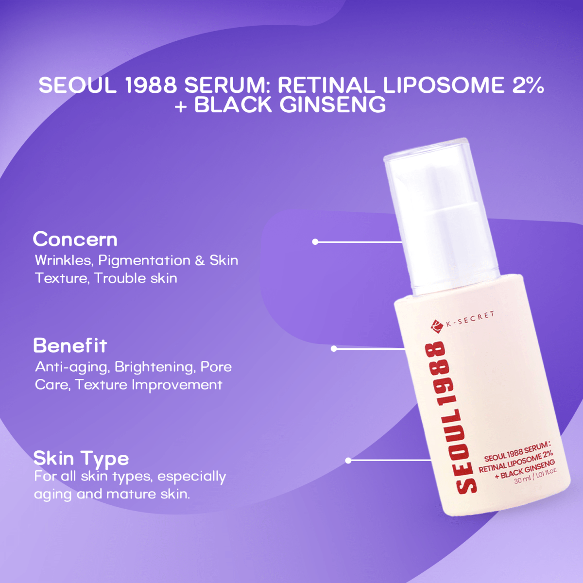 K - Secret Seoul 1988 Serum Retinal Liposome 2% + black ginsengK - SecretMENA GLAM