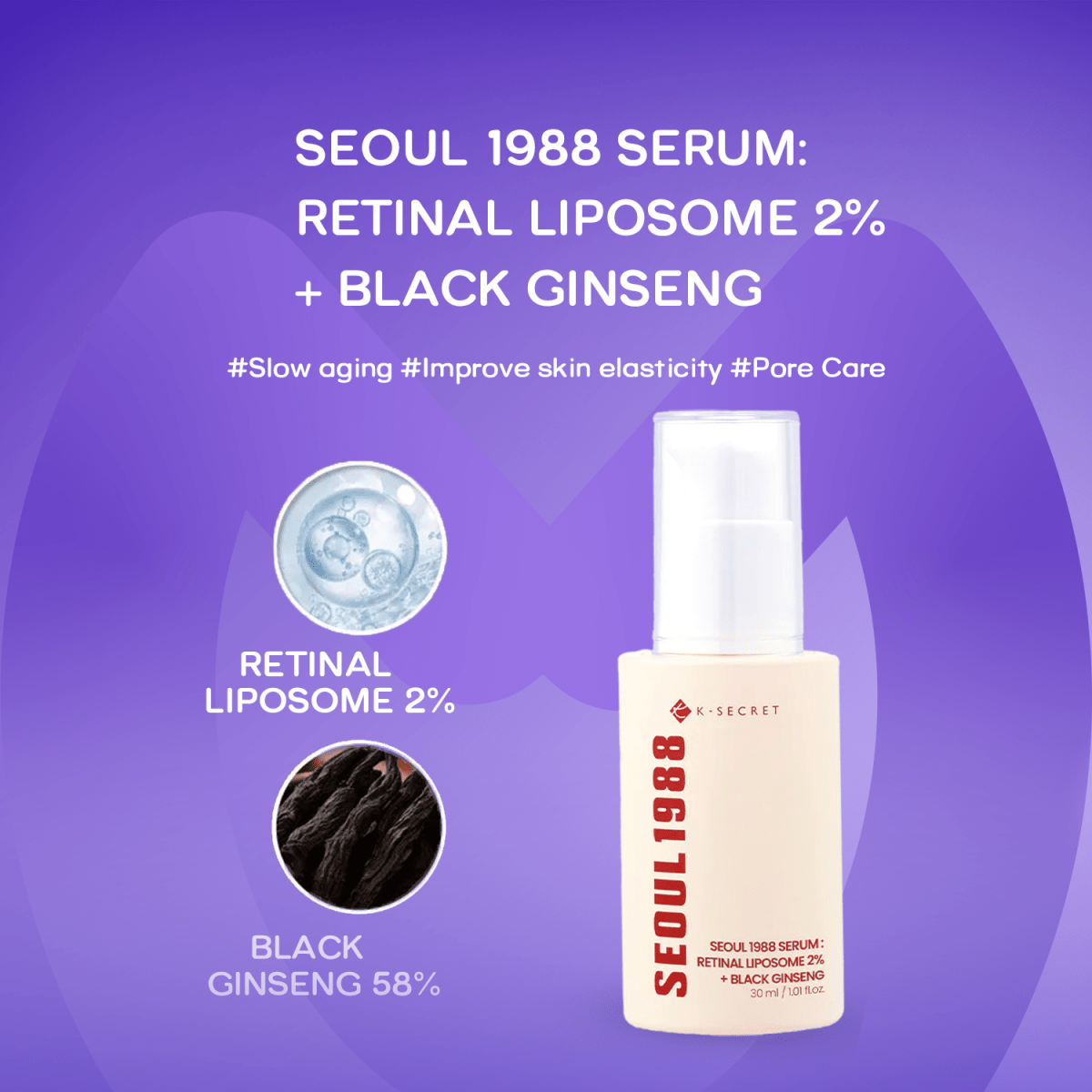 K - Secret Seoul 1988 Serum Retinal Liposome 2% + black ginsengK - SecretMENA GLAM