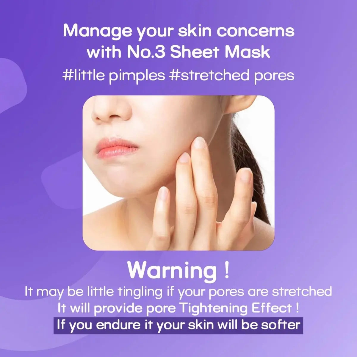 Numbuzin No 3 Tingle pore softening sheet mask (Galactomyces+Bifida)
